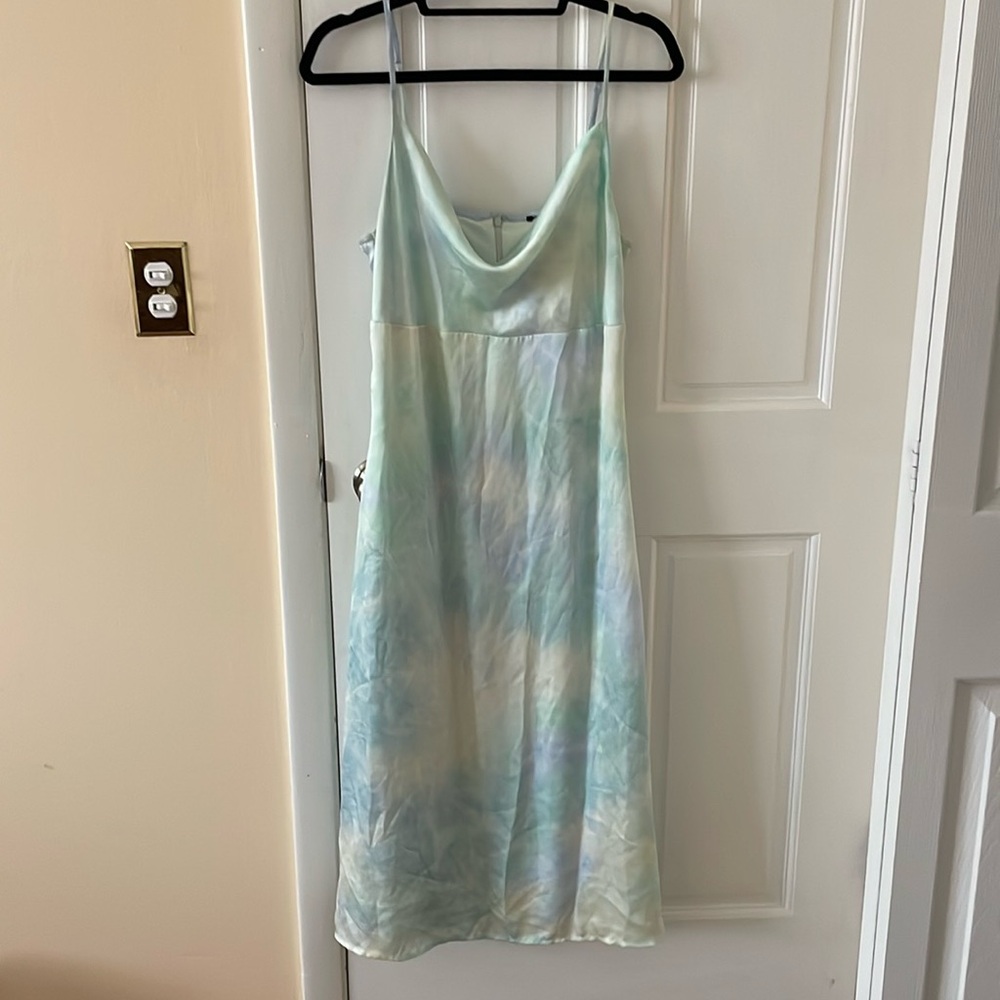 Lulus tie dye satin slip midi dress from Nordstrom